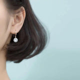 925 Silver Zircon Drop Earrings Women Fine Jewelry Gift