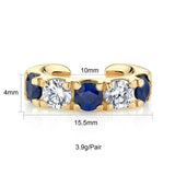 Navy Zircon Hoop Earrings Water Drop Dangle Jewelry