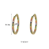 Navy Zircon Hoop Earrings Water Drop Dangle Jewelry