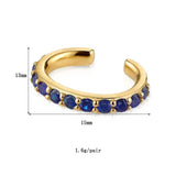 Navy Zircon Hoop Earrings Water Drop Dangle Jewelry