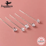 TrustDavis Zircon Stones Drop Earring for Women Wedding Party Fine Jewelry