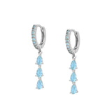 Silver Delicate Zircon Dangle Earrings Crystal Pendant Circle Earrings