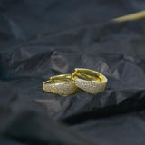 Zircon Inlaid 14K Small Hoop Earrings for Women