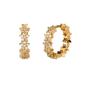 925 Silver Zircon Hoop Earrings Light Jewelry Gift