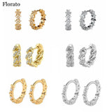 925 Silver Zircon Hoop Earrings Light Jewelry Gift