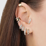 925 Silver Zircon Hoop Earrings Light Jewelry Gift