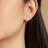 925 Silver Zircon Hoop Earrings Light Jewelry Gift