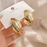 14k Plated Geometric C Hoop Earrings for Women, S925 Silver Needle Gift