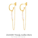 925 Silver Circle Earrings Freshwater Pearl Women Jewelry Wedding