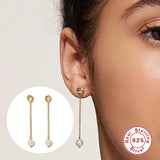 925 Silver Circle Earrings Freshwater Pearl Women Jewelry Wedding