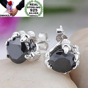 European Man Party Wedding Gift Claw Agate 925 Sterling Silver Stud Earrings