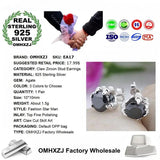 European Man Party Wedding Gift Claw Agate 925 Sterling Silver Stud Earrings
