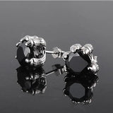 European Man Party Wedding Gift Claw Agate 925 Sterling Silver Stud Earrings