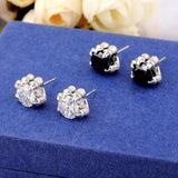 European Man Party Wedding Gift Claw Agate 925 Sterling Silver Stud Earrings
