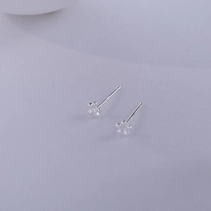 925 Silver Small Flower Stud Earrings Women Birthday Gift