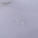 925 Silver Small Flower Stud Earrings Women Birthday Gift