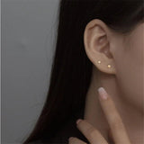 925 Silver Small Flower Stud Earrings Women Birthday Gift