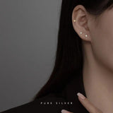 925 Silver Small Flower Stud Earrings Women Birthday Gift