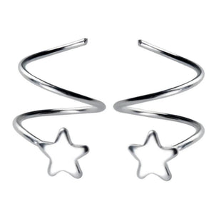 925 Silver Women's Star Heart Ear Bones Ear Buckle Ring DS434