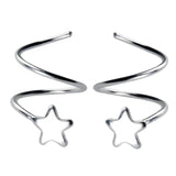 925 Silver Women's Star Heart Ear Bones Ear Buckle Ring DS434