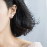 925 Silver Women's Star Heart Ear Bones Ear Buckle Ring DS434