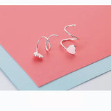 925 Silver Women's Star Heart Ear Bones Ear Buckle Ring DS434