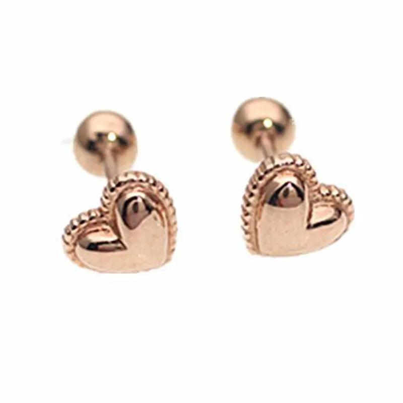 Purple Heart Earrings for Women 14K Rose Romantic Jewelry