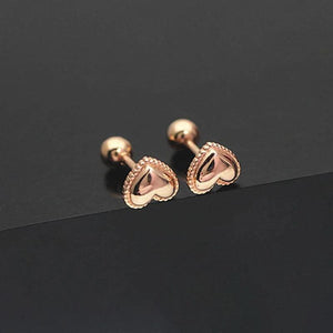 Purple Heart Earrings for Women 14K Rose Romantic Jewelry