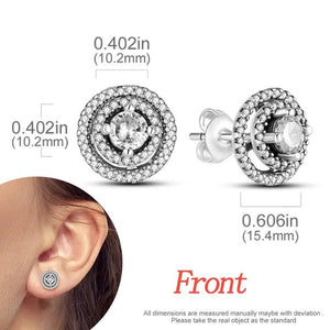 925 Silver Inlay Stones Double Hoop Earrings for Women