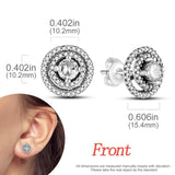 925 Silver Inlay Stones Double Hoop Earrings for Women