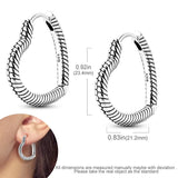 925 Silver Inlay Stones Double Hoop Earrings for Women