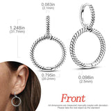 925 Silver Inlay Stones Double Hoop Earrings for Women