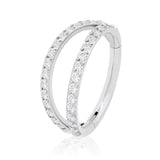S925 Sterling Silver Double-layer Diamond Cartilage Ear Bone Nose Ring