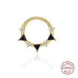 925 Silver Purple CZ Daith Tragus Evil Eye Hoop Earring