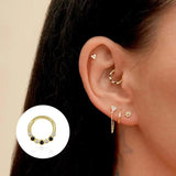 925 Silver Purple CZ Daith Tragus Evil Eye Hoop Earring