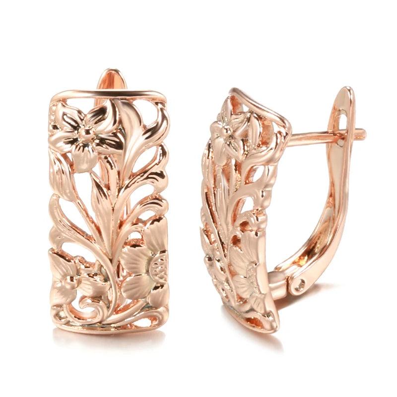 Boho Hollow Rose Ethnic Wedding Earrings Vintage Jewelry