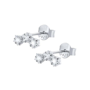 Sterling Silver Zircon Moon Star Stud Earrings Crystal Snake Ear Stud