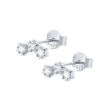Sterling Silver Zircon Moon Star Stud Earrings Crystal Snake Ear Stud