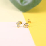 Sterling Silver Zircon Moon Star Stud Earrings Crystal Snake Ear Stud