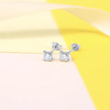 Sterling Silver Zircon Moon Star Stud Earrings Crystal Snake Ear Stud