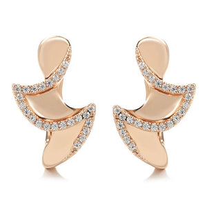 Folding Clip Earrings 585 Rose Zircon Bling Christmas Earrings