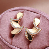 Folding Clip Earrings 585 Rose Zircon Bling Christmas Earrings