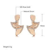 Folding Clip Earrings 585 Rose Zircon Bling Christmas Earrings