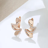 Folding Clip Earrings 585 Rose Zircon Bling Christmas Earrings