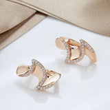 Folding Clip Earrings 585 Rose Zircon Bling Christmas Earrings