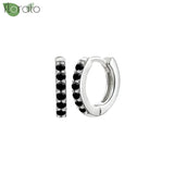 925 Silver CZ Crystal Hoop Earrings Vintage Small Hoops