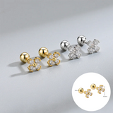 925 Silver Star Moon Heart Stud Earrings French Punk