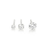 925 Silver Diamond Piercing Earrings Set for Women Girls