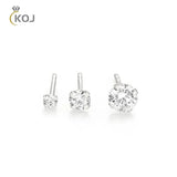 925 Silver Diamond Piercing Earrings Set for Women Girls