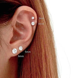 925 Silver Diamond Piercing Earrings Set for Women Girls